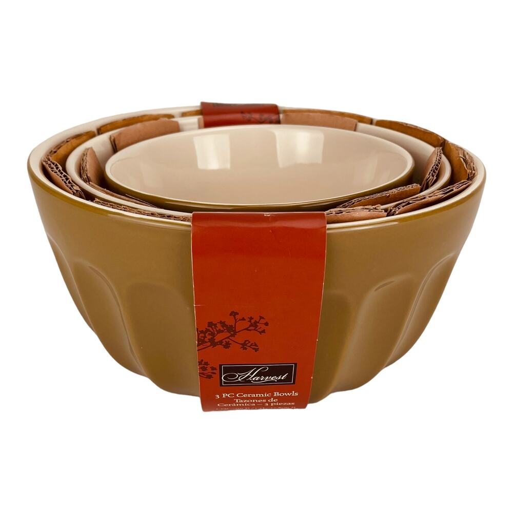 3 Piece Harvest Heavy Ceramic Bowls